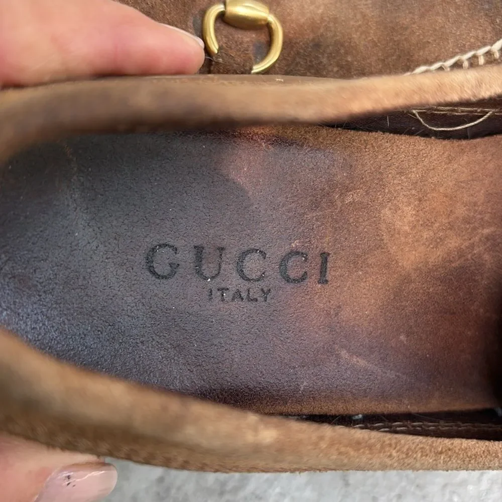 Gucci suede Horsebit loafers